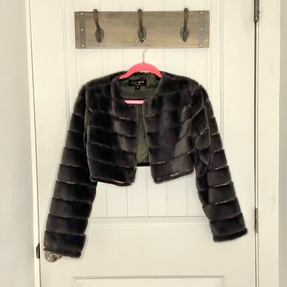 Dark gray, Faux Fur Teddy Jacket